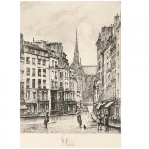 GAUTIER Lucien,View of the Notre Dame Cathedral and Nearby Street,1880,Ripley Auctions 2024-03-30