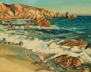 GAVENCKY Frank 1888-1966,Rocky coastal,John Moran Auctioneers US 2022-09-13