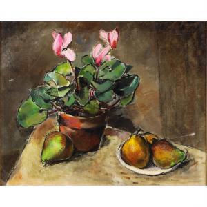 GAW WILLIAM ALEXANDER 1891-1973,"Cyclamen and Pears,",Clars Auction Gallery US 2022-07-17