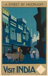 GAWTHORN Henry George,VISIT INDIA / A STREET BY MOONLIGHT,c. 1925,Swann Galleries 2020-10-15