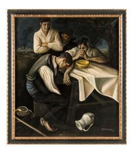 gayá José Valenciano 1900-1970,Muchachos dormidos en la mesa,1941,Goya Subastas ES 2017-10-17