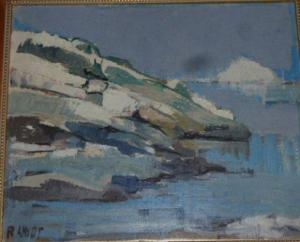 GAYOT Rene 1925,Paysage en bord de côte.,Damien Leclere FR 2011-03-19