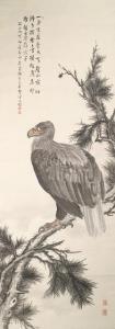 GAZEN SHIBATA 1926,a sea eagle seated on a branch of a pine tree,1926,Nagel DE 2017-06-16