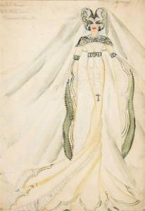 GEARDAUX Jean 1900,a watercolour costume design,Bloomsbury London GB 2005-11-17