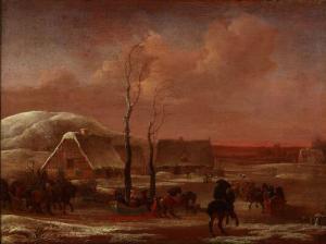 GEBAUER Christian David 1777-1831,A winter day with travellers in sledges,Bruun Rasmussen 2021-01-25