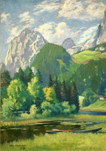 GEBELEIN Hans 1889-1945,Sommerlicher Alpensee,1919,Reiner Dannenberg DE 2009-06-19