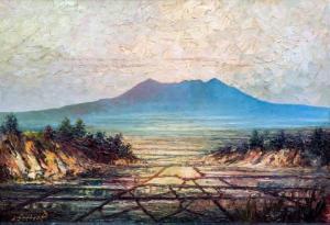 GECHTOFF Leonid 1883-1941,A Javanese landscape with sawah and a volcano,Venduehuis NL 2020-11-19