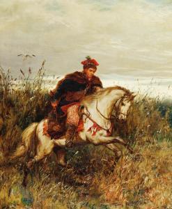 GEDLEK Ludwig 1847-1904,Krakus pędzący na koniu,Sopocki Dom Aukcjny PL 2024-03-23