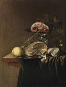 GEERARDS Jasper 1620-1654,Natura morta con nautilus, limoni, prosciutto ,Capitolium Art Casa d'Aste 2021-12-14