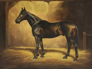 Geere Frank L 1931-1991,A dark bay in a stable,1985,Sworders GB 2021-06-02