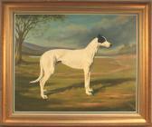 Geere Frank L,Study of a Greyhound standing inProfile within a L,Tooveys Auction 2011-03-22