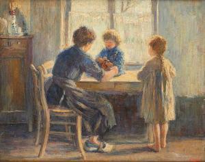 GEERLING O 1900-1900,Mère et enfants devant la fenêtre,Horta BE 2017-02-20