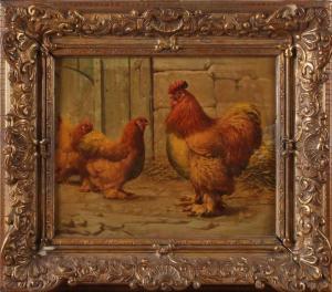 Geerts Franz 1850-1944,Rooster with chickens,Twents Veilinghuis NL 2016-01-09