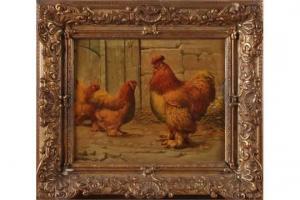 Geerts Franz 1850-1944,rooster with chickens,Twents Veilinghuis NL 2015-10-16