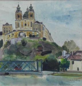 GEIGENBERGER Otto,Klosteranlage Melk bei Wien von der Donau aus gese,1938,Georg Rehm 2020-10-08
