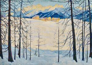 GEIGER Ernst Samuel 1876-1965,Winter im Engadin,1914,Dobiaschofsky CH 2023-11-08