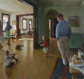 GEIGER Philip 1956,''House'', figures in an interior,2002,John Moran Auctioneers US 2016-03-22