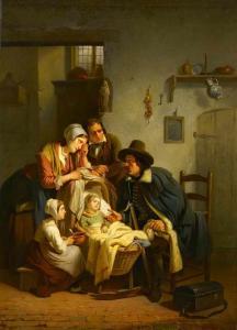 GEIRNAERT Jozef 1791-1859,Das kranke Kind,Van Ham DE 2020-01-29