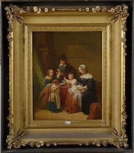 GEIRNAERT Jozef 1791-1859,Scène familiale dans un intérieur,VanDerKindere BE 2019-06-18