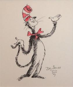 GEISEL Theodor S. Dr. Seuss,Cat In The Hat With The Tip Of His Hat,1970,Santa Monica 2023-11-05