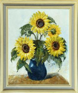 GEISSELMANN Ferdinand 1905-1991,Sonnenblumen in einem Krug,Allgauer DE 2022-01-13