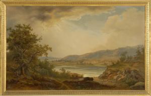GEISSLER Joseph 1816-1899,Landscape with lake,Eldred's US 2010-08-04
