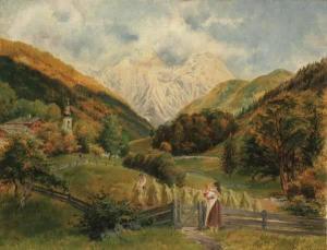 GEISSLER Rudolf 1834-1906,Alpine Village Landscape—1901,Jackson's US 2007-07-17