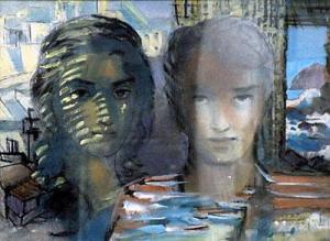 GEISTAUTE Erna,Abstrakte Darstellung zweier Frauen im Portrait,Reiner Dannenberg 2006-03-21