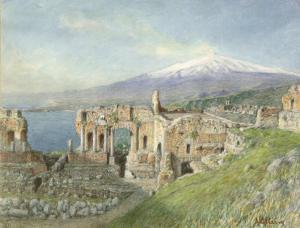 GELENG Angelo 1800-1900,Das antike Theater von Taormina,Galerie Bassenge DE 2010-11-25