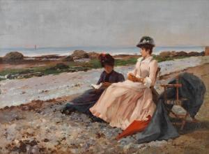 GELHAY Édouard 1856-1939,Elégantes sur la plage,Bonhams GB 2023-07-05