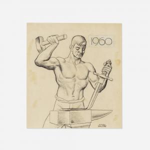 GELLERT Hugo,Magyar Naptár drawing and print (two works),1960,Toomey & Co. Auctioneers 2024-02-15
