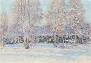 GENBERG Anton 1862-1939,Rosaskimrande vinterlandskap,1914,Uppsala Auction SE 2023-08-15