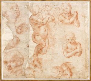 GENGA Girolamo 1476-1551,Feuille d'études de figures et de ,Artcurial | Briest - Poulain - F. Tajan 2014-11-18