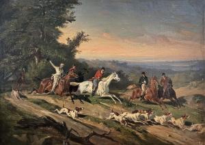 GENGEMBRE Joseph Zephyris 1818-1870,Scène de chasse à courre,Beaussant-Lefèvre FR 2023-03-17