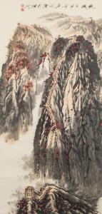 GENGYAN Bai 1940-2007,towering rock mountains with the Great Wall climbi,888auctions CA 2020-07-30