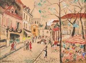 GENIN Lucien 1894-1953,La place du Tertre à Montmartre,Osenat FR 2024-03-24