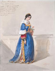 GENIOLE Alfred André 1813-1861,Mädchen in Florentiner Tracht des 14.Jh.,Arnold DE 2022-07-20