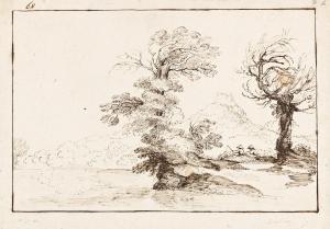 GENNARI Carlo Maria 1712-1790,A Landscape with Fishermen,Swann Galleries US 2021-11-03