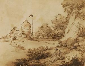 GENNARI Carlo Maria 1712-1790,Paesaggio con figura femminile e pescatore,Cambi IT 2007-05-28