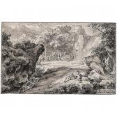 GENOELS Abraham II 1640-1723,rocky italianate landscape with figures resting by,Sotheby's 2002-11-05