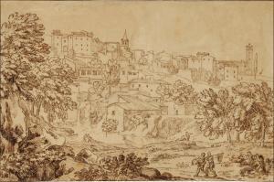 GENOELS Abraham II 1640-1723,View of an Italian town (Tivoli?),Sotheby's GB 2021-09-23
