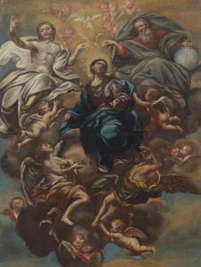 GENOESE SCHOOL,Assunzione della Vergine tra un coro di angeli ,Capitolium Art Casa d'Aste 2021-12-14