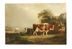 GENTA Hyacinte Joseph 1800-1800,Cattle, goats and dog in a meadow,Bonhams GB 2011-11-01