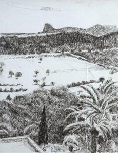 GENTIL Philippe 1929,Ibiza Dessin à la plume,Ader FR 2010-09-23