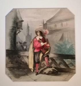 GEORG HENNER 1700-1700,Joueur de mandoline au balcon,Daguerre FR 2019-03-29