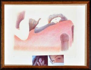 GEORGE Damien,Girl reclining on a sofa,1988,Anderson & Garland GB 2017-01-30