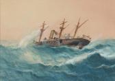 GEORGE FREDERICK GREGORY 1821-1887,Steam Ship in Stormy Seas,Mossgreen AU 2017-05-30
