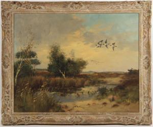 GEORGE stevens 1900,Ducks Over Marsh,Nye & Company US 2014-02-04