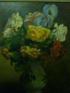 GEORGES FRéDéRIC MORVAN 1885-1968,Roses et iris,Rossini FR 2010-09-21