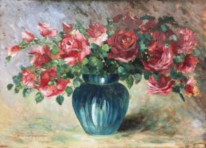 GEORGESCU Marin H 1892-1932,Vase with Roses,Artmark RO 2024-04-15